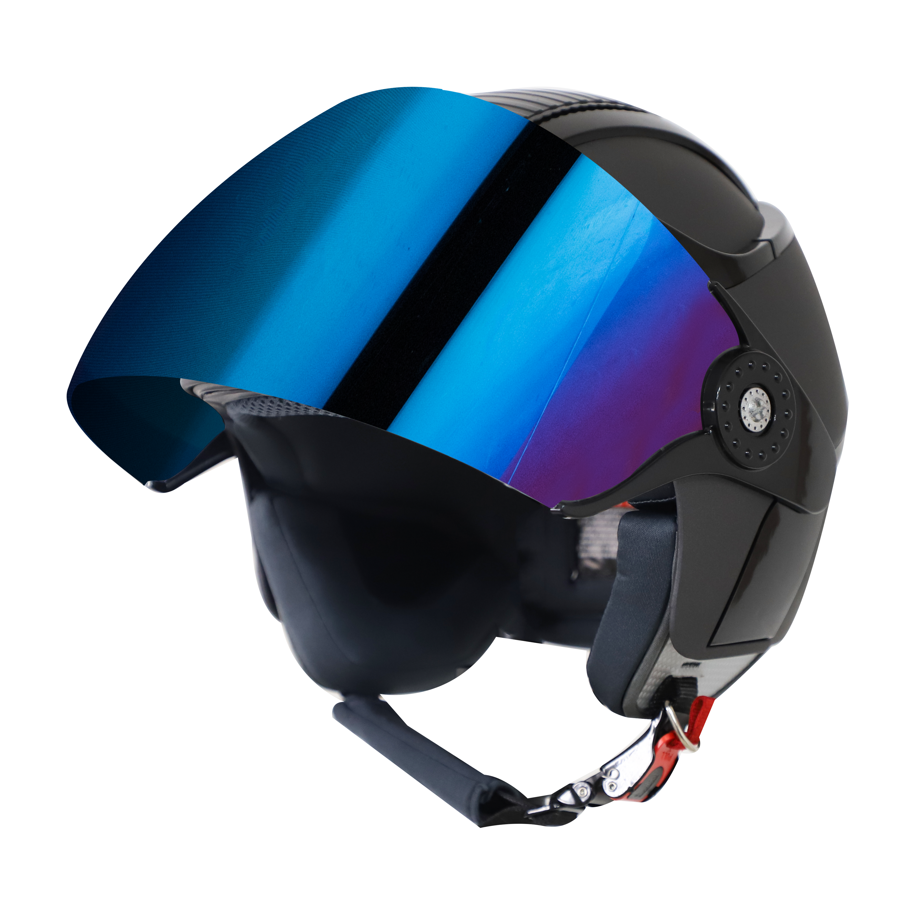 SB-29 AER MAT H.GREY WITH BLACK (FITTED WITH CLEAR VISOR WITH EXTRA CHROME BLUE VISOR FREE) 